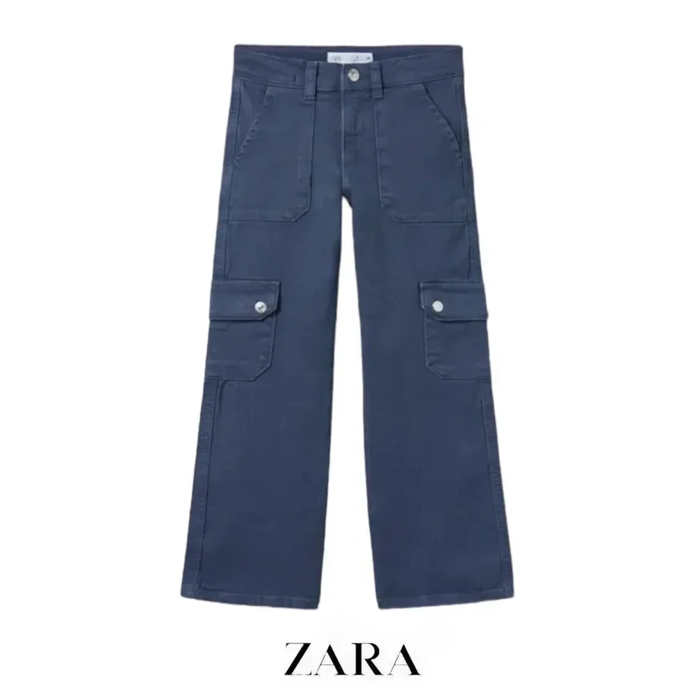ZARA Kids | Ink Blue | STRETCH FIT CARGO JEANS